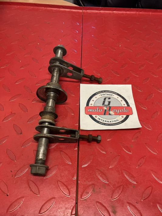 Kawasaki KX125 1980 rear wheel axle bolt shaft spacer collar chain adjuster