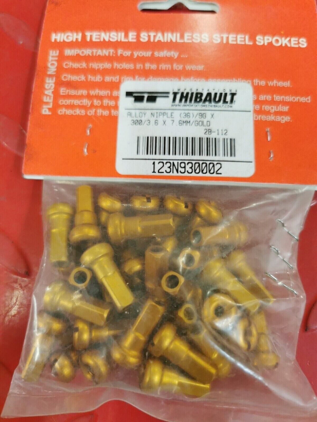 NOS BULLDOG 9GX300 (3.60MM X 7.60MM) NIPPLE SET GOLD NA.09.300.02    2B-112  J12