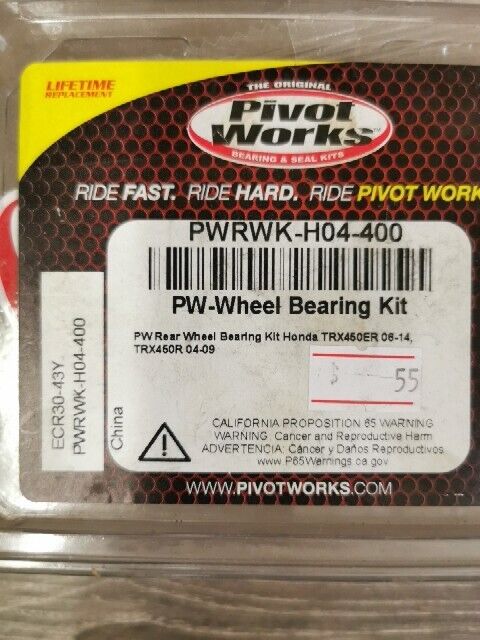 NOS PIVOT WORKS TRX450ER TRX400R WHEEL BEARING KIT REAR  PWRWK-H04-400 J54