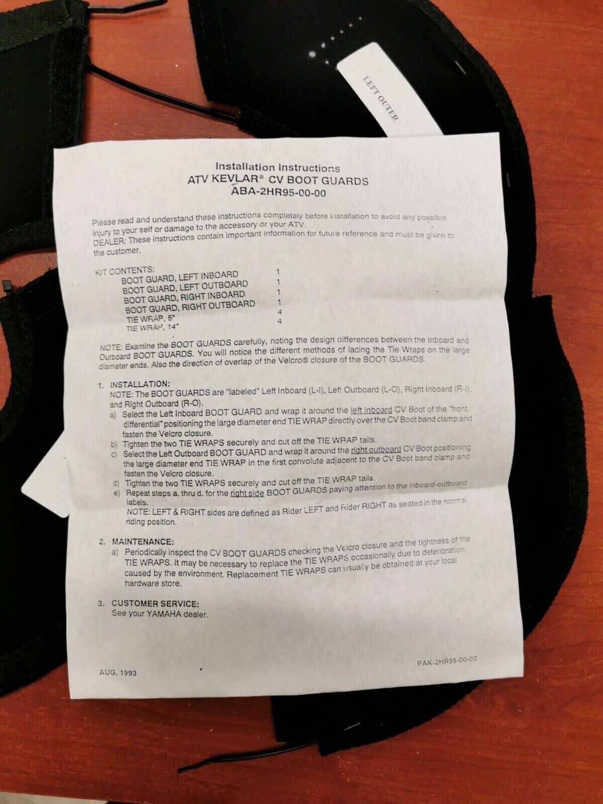 NOS Yamaha GRIZZLY / RAPTOR ALL 4WD BOOT COVERS 4 PCS ABA-2HR95-00-00 Y88