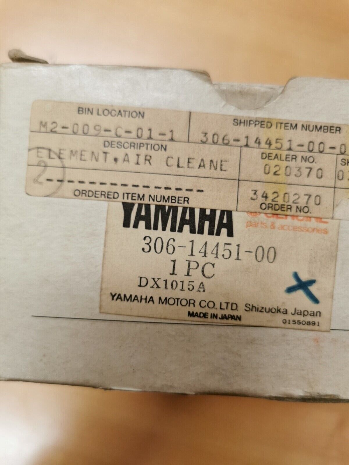 NOS YAMAHA TX650  TS650  1970 - 1976   air filter  306-14451-00 Y43