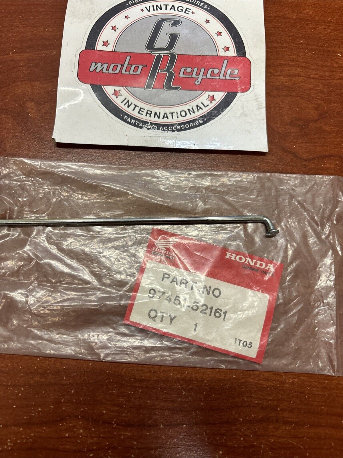 NOS Honda CB250TI CB400TI SPOKE B 9X160.5 (NO NIPPLE) 97451-52161 H160