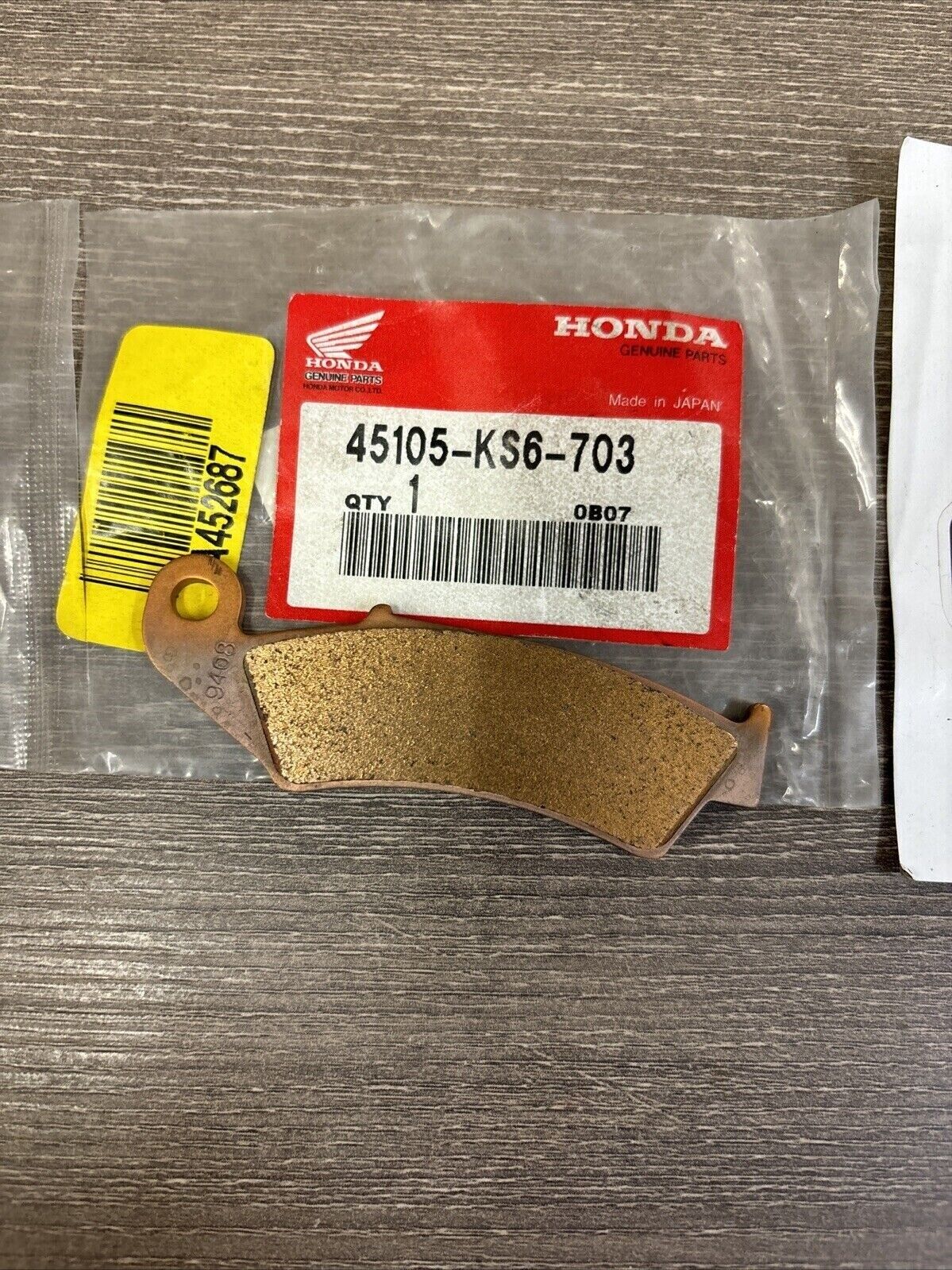 NOS Honda CR125R CR250R XR250R XR600R PAD A 45105-KS6-703 H122