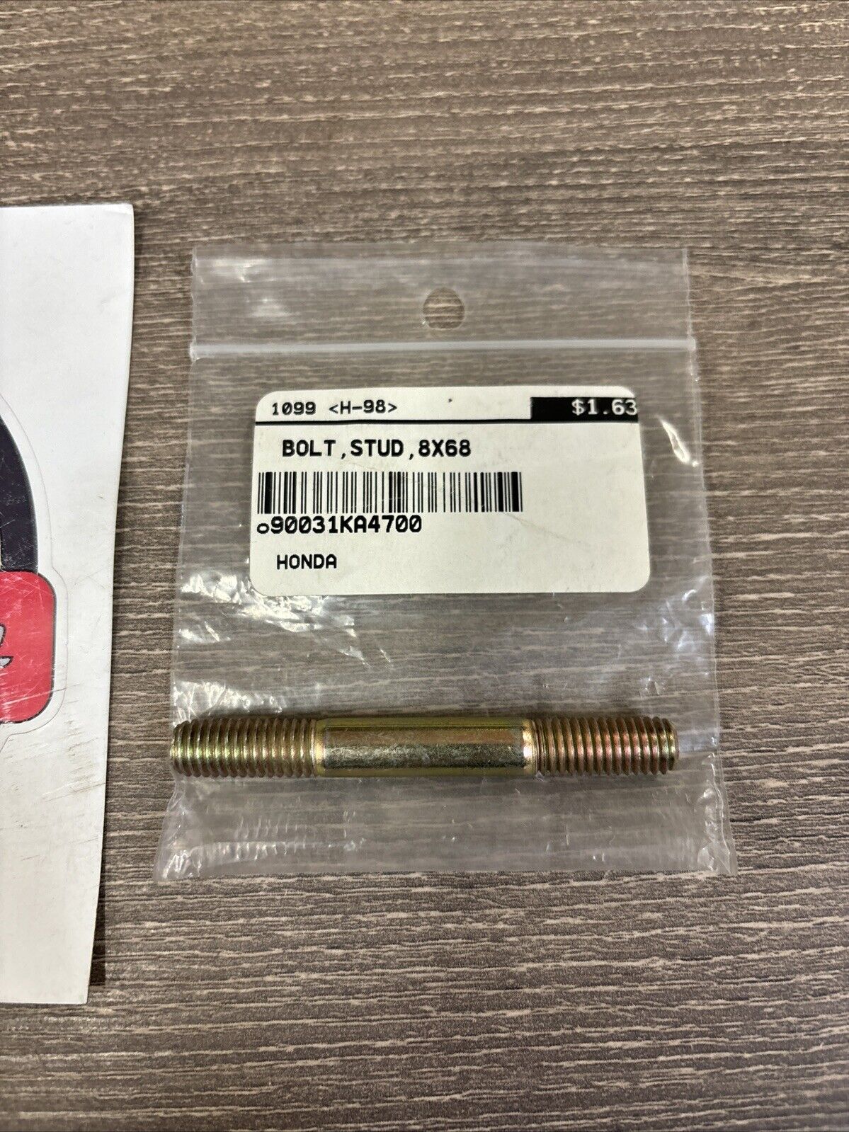 NOS Honda 1982 CR250R STUD BOLT 8X68 90031-KA4-700 H135