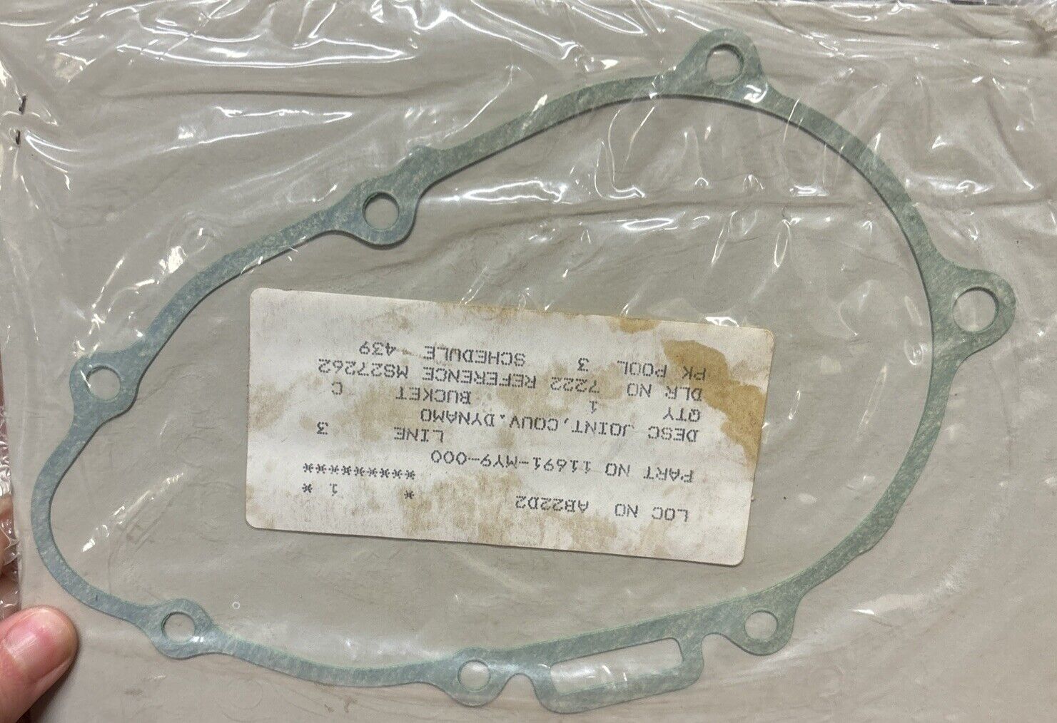 NOS Honda CB400 CBR400R CBR600F STARTER COVER GASKET 11691-MY9-000 H147