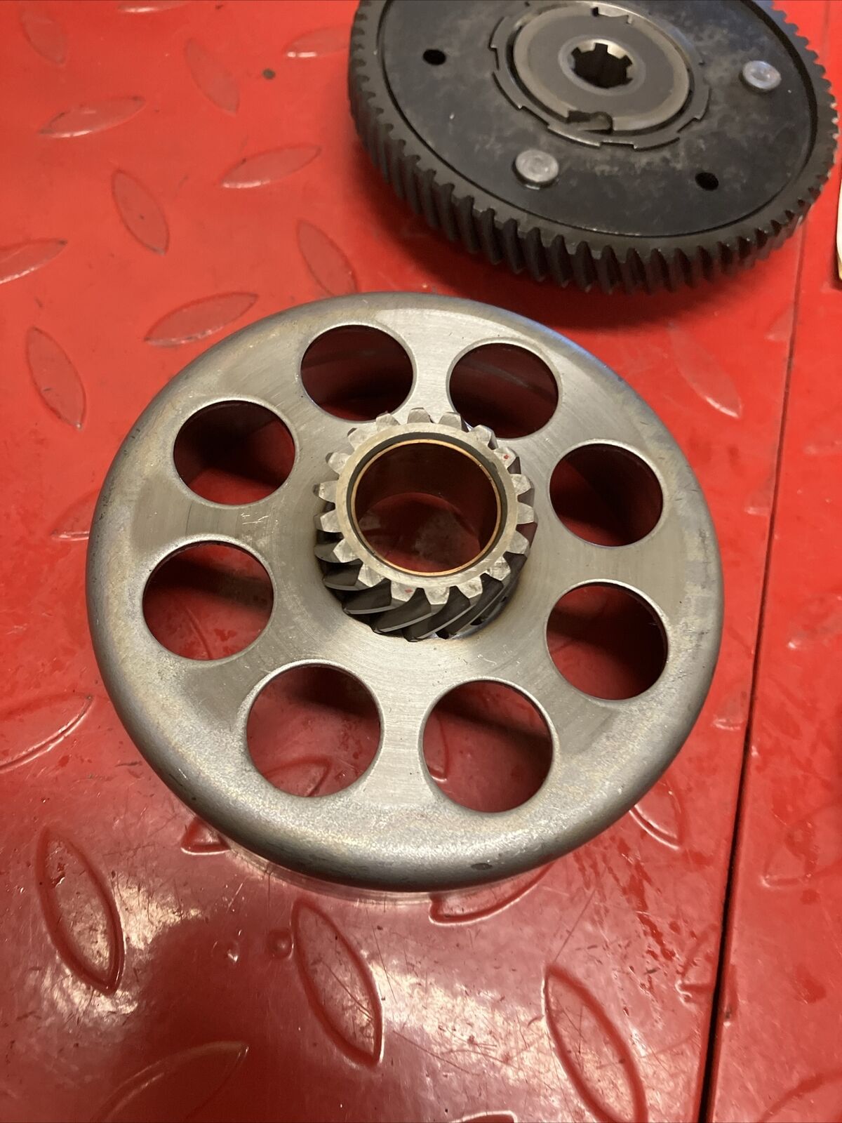 Yamaha LB50 1975 1F1 Chappy 50 clutch assembly carrier primary gear drive driven