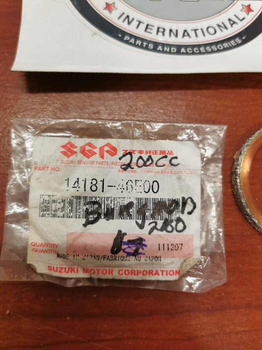 NOS Suzuki UH200A GSX-S750Z EXHAUST PIPE GASKET 14181-46E00 SUB. 14181-46E10 S20