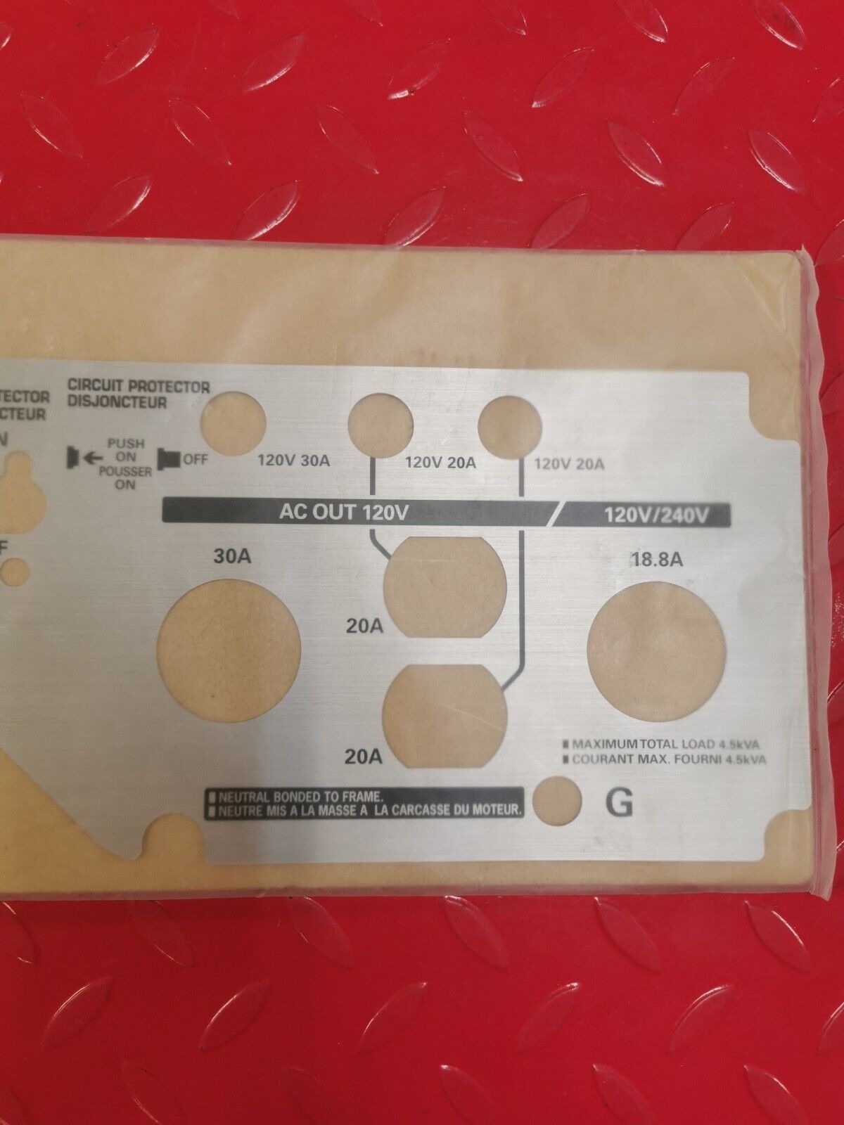 NOS Honda  EG6500CL EG6500CT generator control panel 32366-Z31-C40 H13