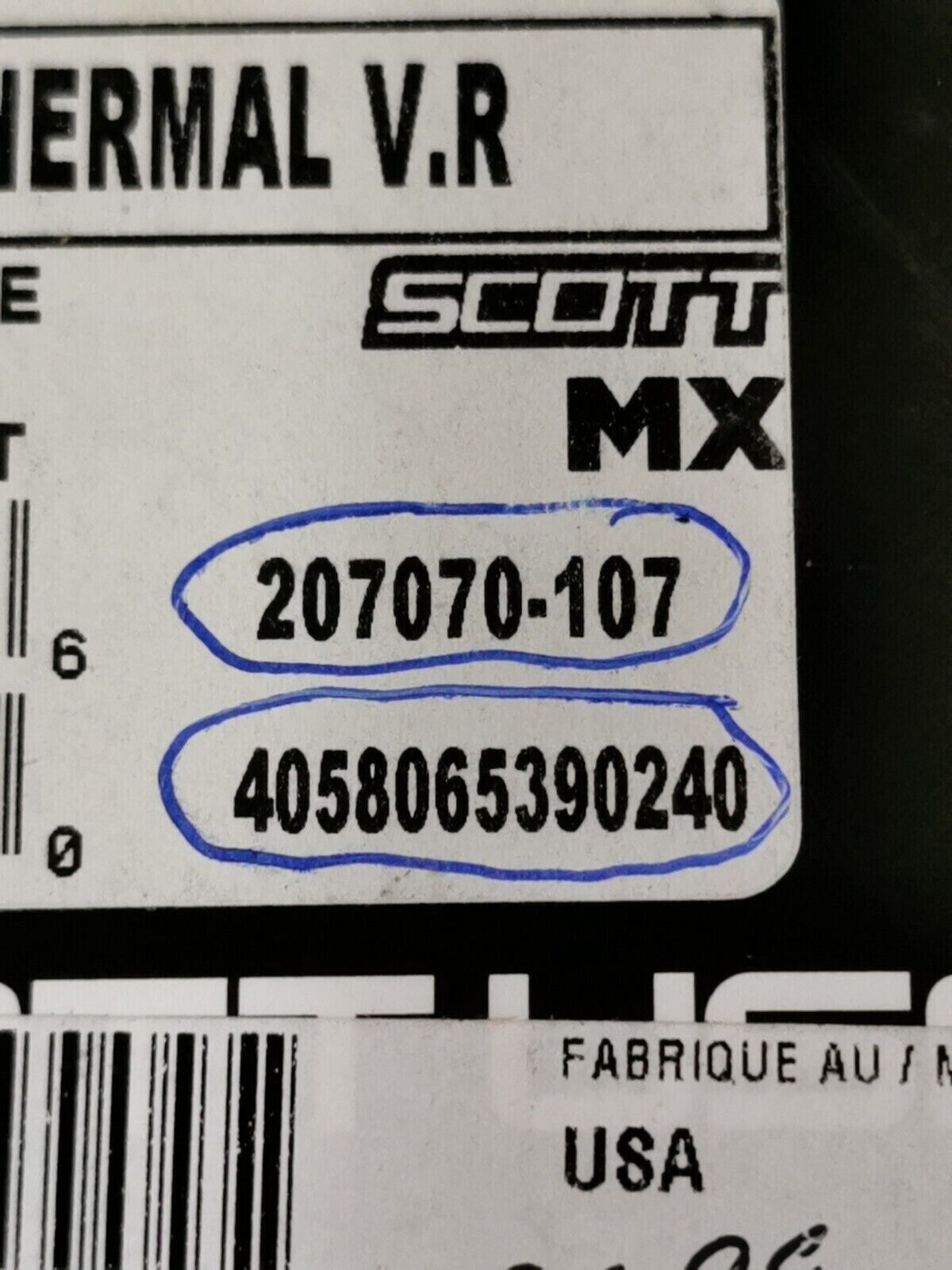 NOS SCOTT LENS THERMAL ANTI-FOG BLUE 207070-107 J24