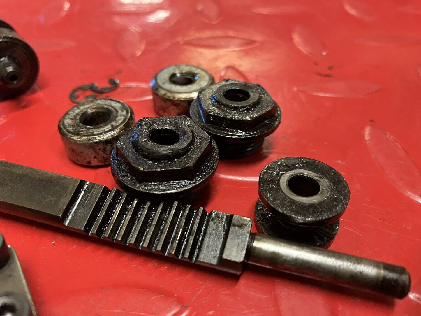 Kawasaki KX125 1986 complete power exhaust valve assembly cover governor shaft