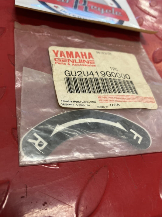 NOS YAMAHA WAVE RUNNER XL760 XL1200 1998 1999 FR LEVER LABEL GU2-U419G-00-00 Y62