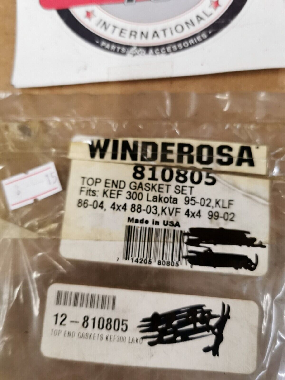 NOS WINDEROSA KEF300 LAKOTA KLF KVF INCOMPLETE TOP END GASKET KIT SET 810805 J48