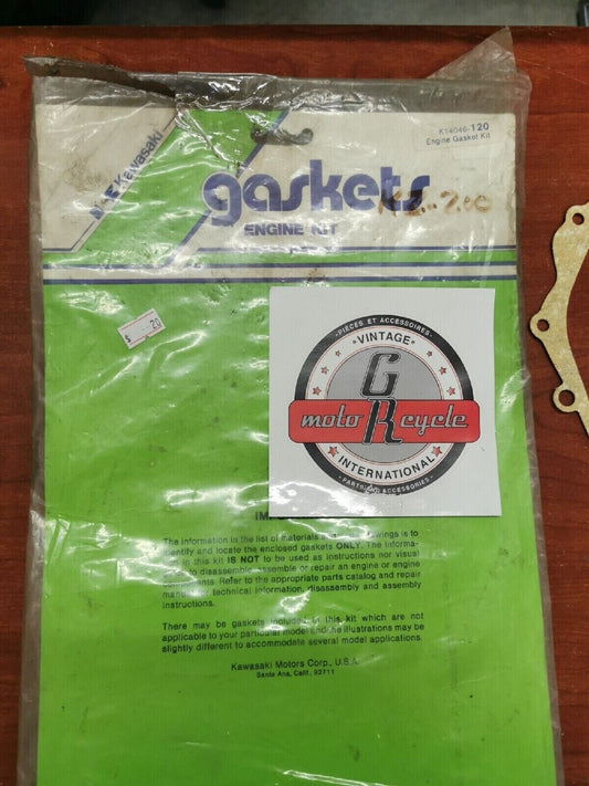 NOS Kawasaki KZ200 INCOMPLETE ENGINE GASKET KIT 14046-120 K2