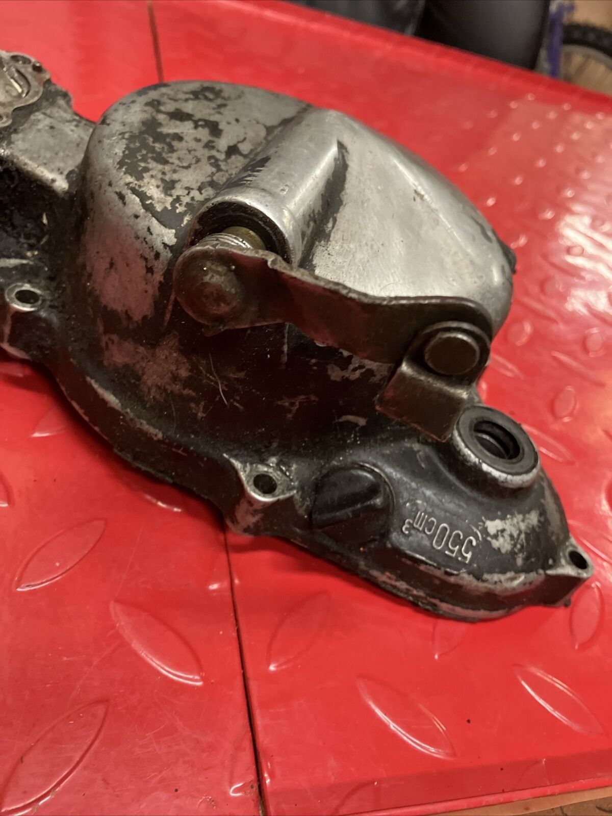 Honda CR80R 1986 Right crankcase clutch cover waterpump shaft gear