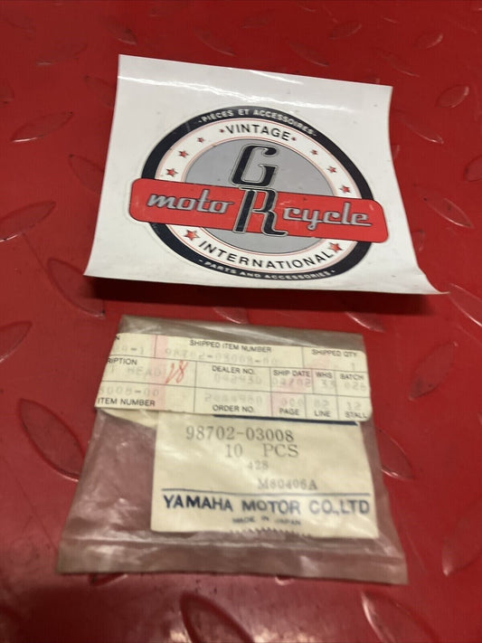 NOS YAMAHA SCREW FLAT 98702-03008-00 SUB  BY 98707-03008-00 Y65