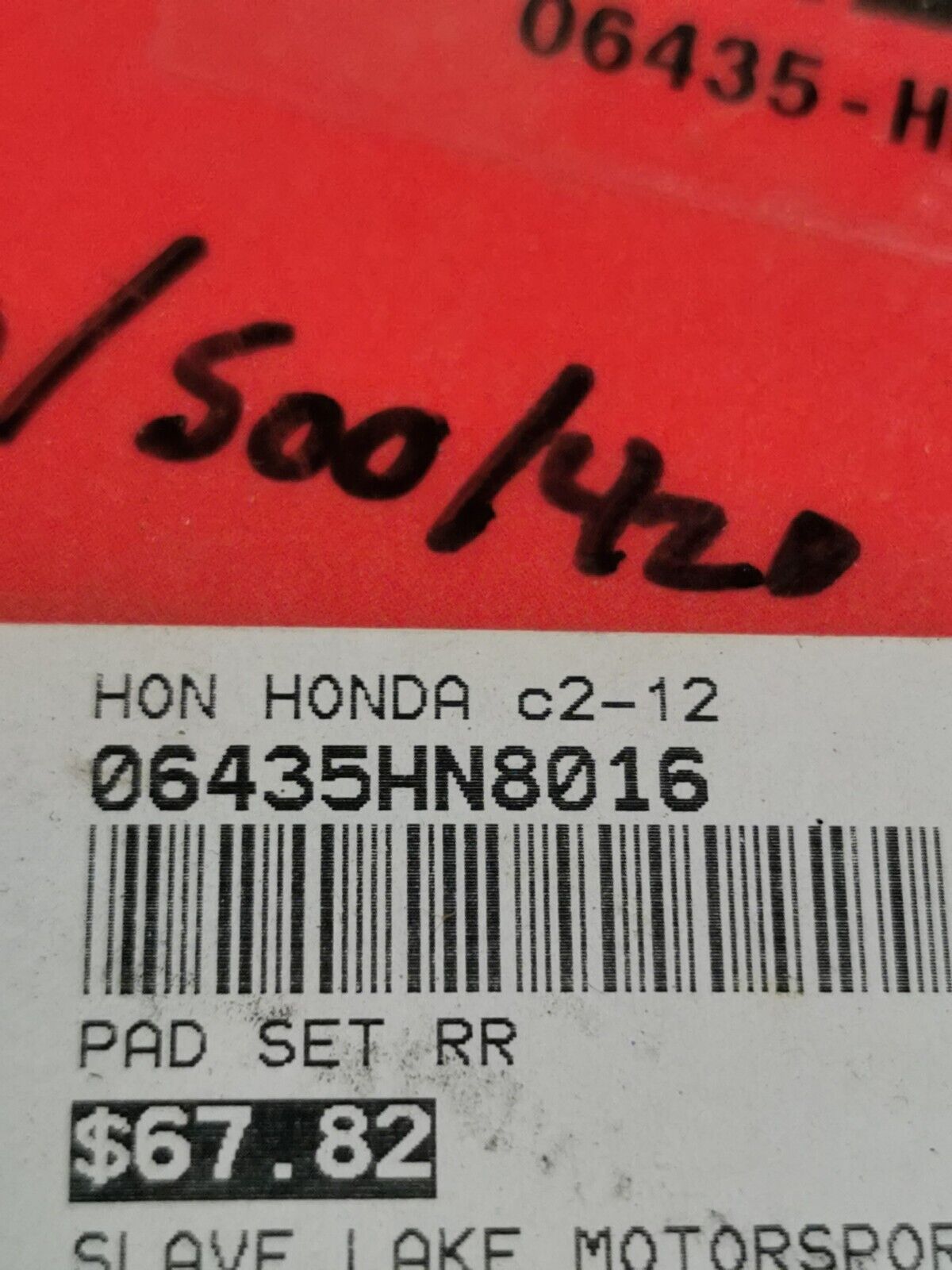 NOS HONDA SXS500 SXS700 TRX420 TRX500 TRX650 TRX680 PAD SET RR 06435-HN8-016 H15