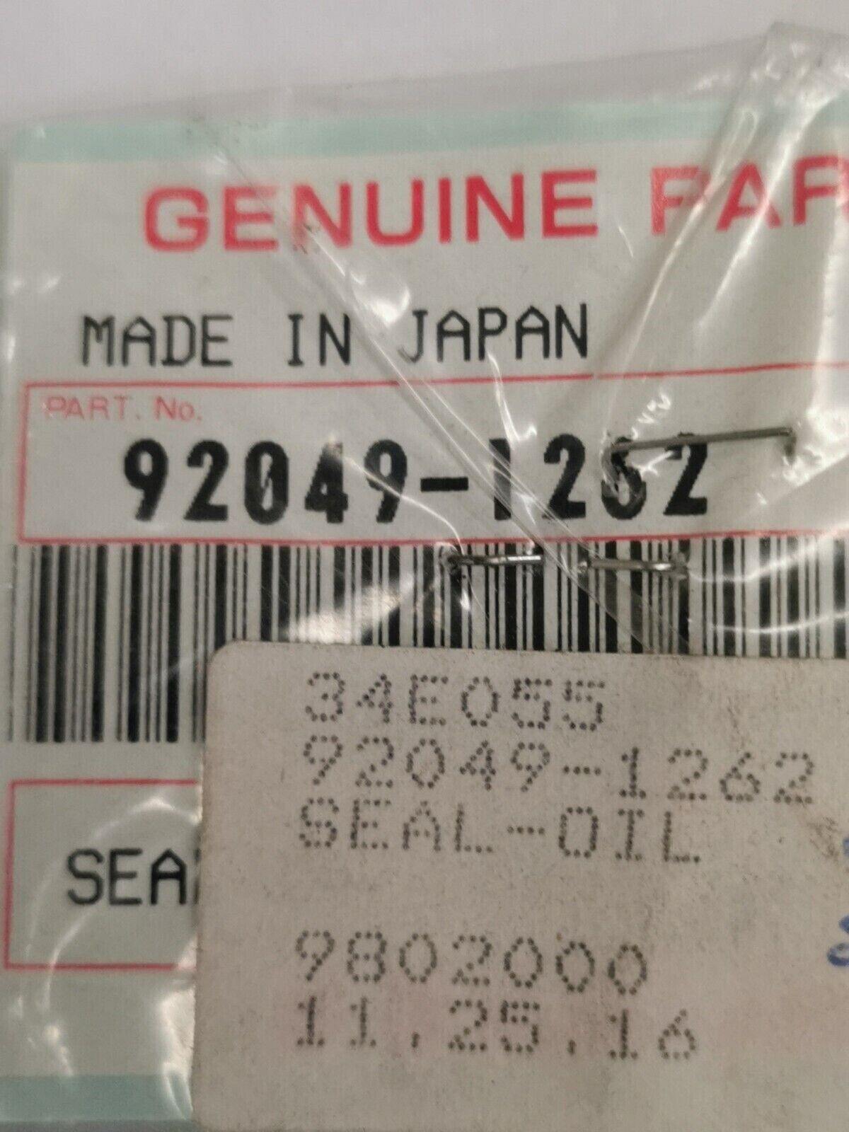 NOS KAWASAKI OIL SEAL 92049-1262 K32