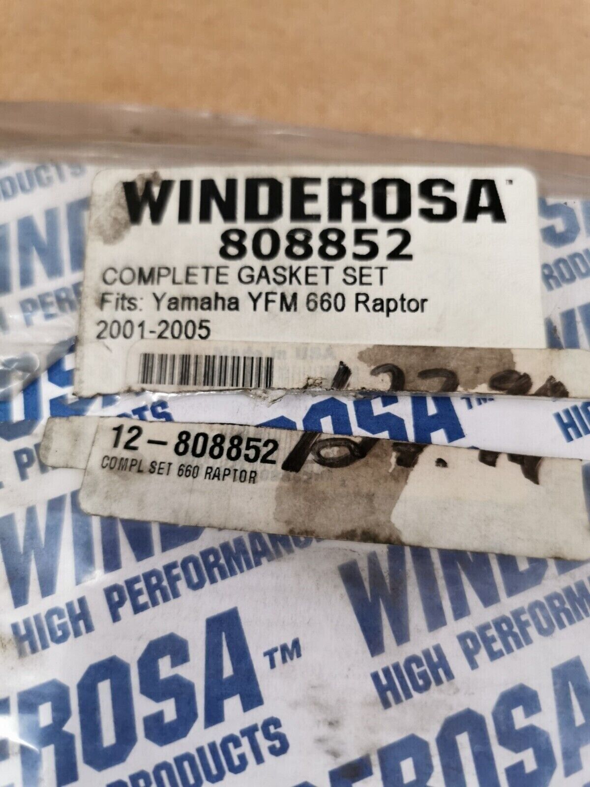 NOS WINDEROSA YAMAHA YFM660 RAPTOR INCOMPLETE GASKET KIT SET 808852 J48