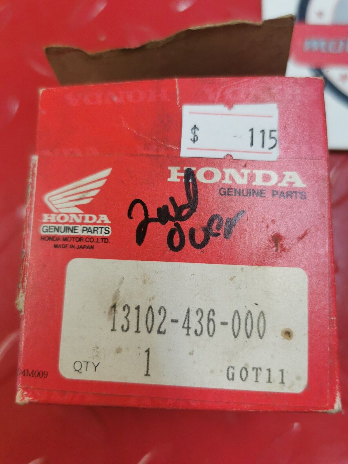 NOS Honda XR100R XL100S PISTON (OVER SIZE) (0.25) 13102-436-000 H12