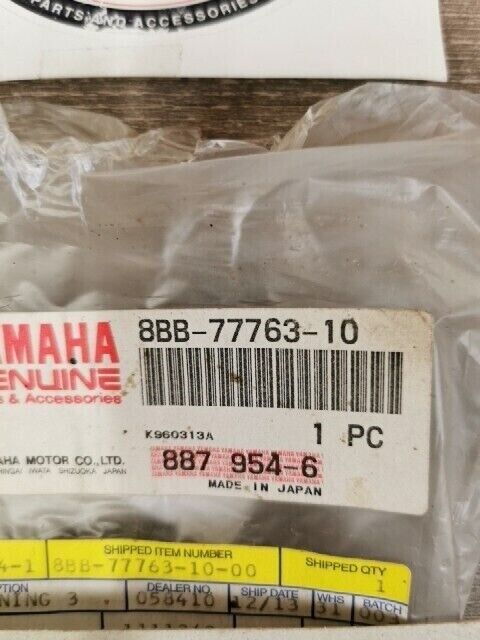 NOS YAMAHA VX600EV VX500V VX600V EMBLEM LABEL WARNING 3 8BB-77763-10-00 Y108