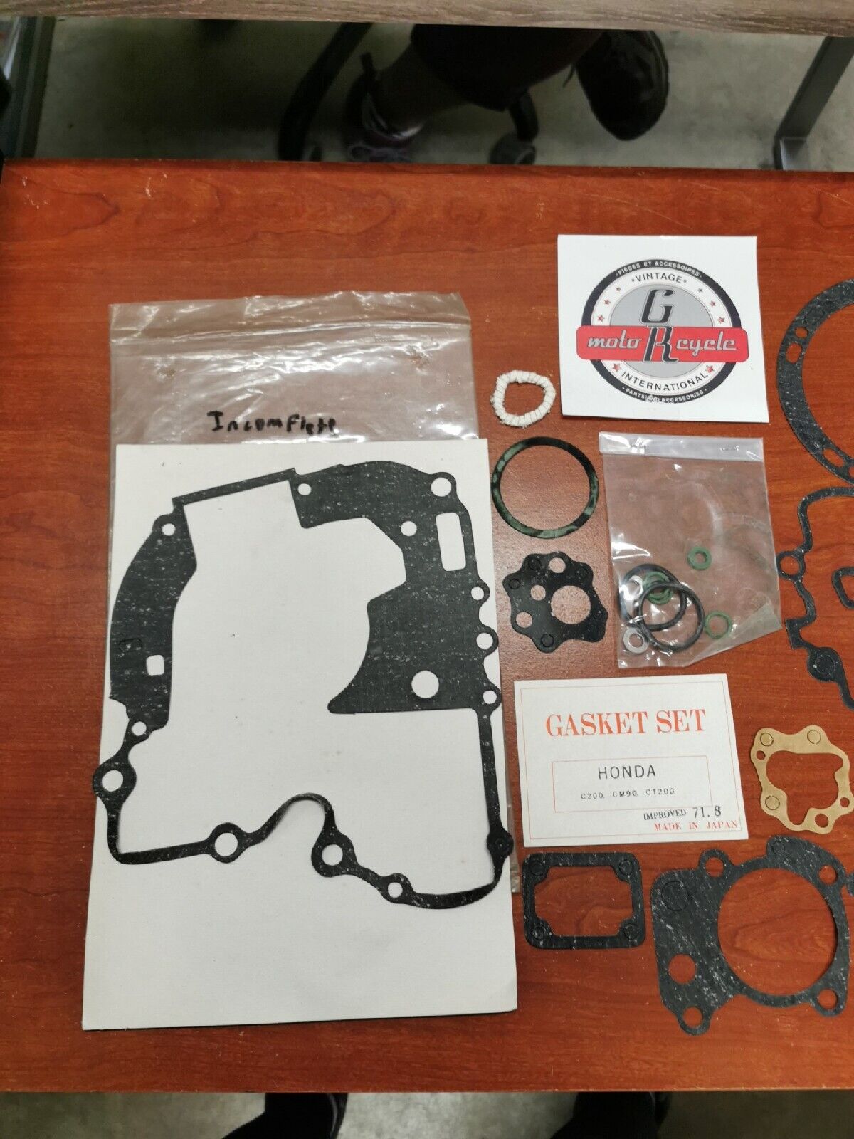 NOS Honda C200 CM90 CT200 GASKET KIT INCOMPLETE H37