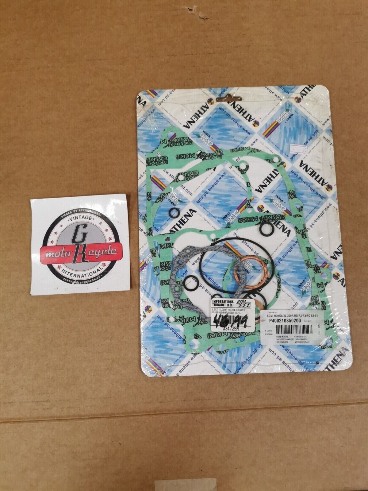 NOS ATHENA HONDA XL200R RD R2 R3 INCOMPLETE GASKET KIT SET P400210850200 J48