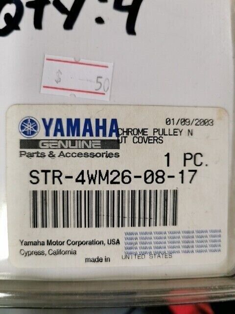 NOS YAMAHA CHROME PULLEY NUT  QTY4 CV STR-4WM26-08-17 Y104