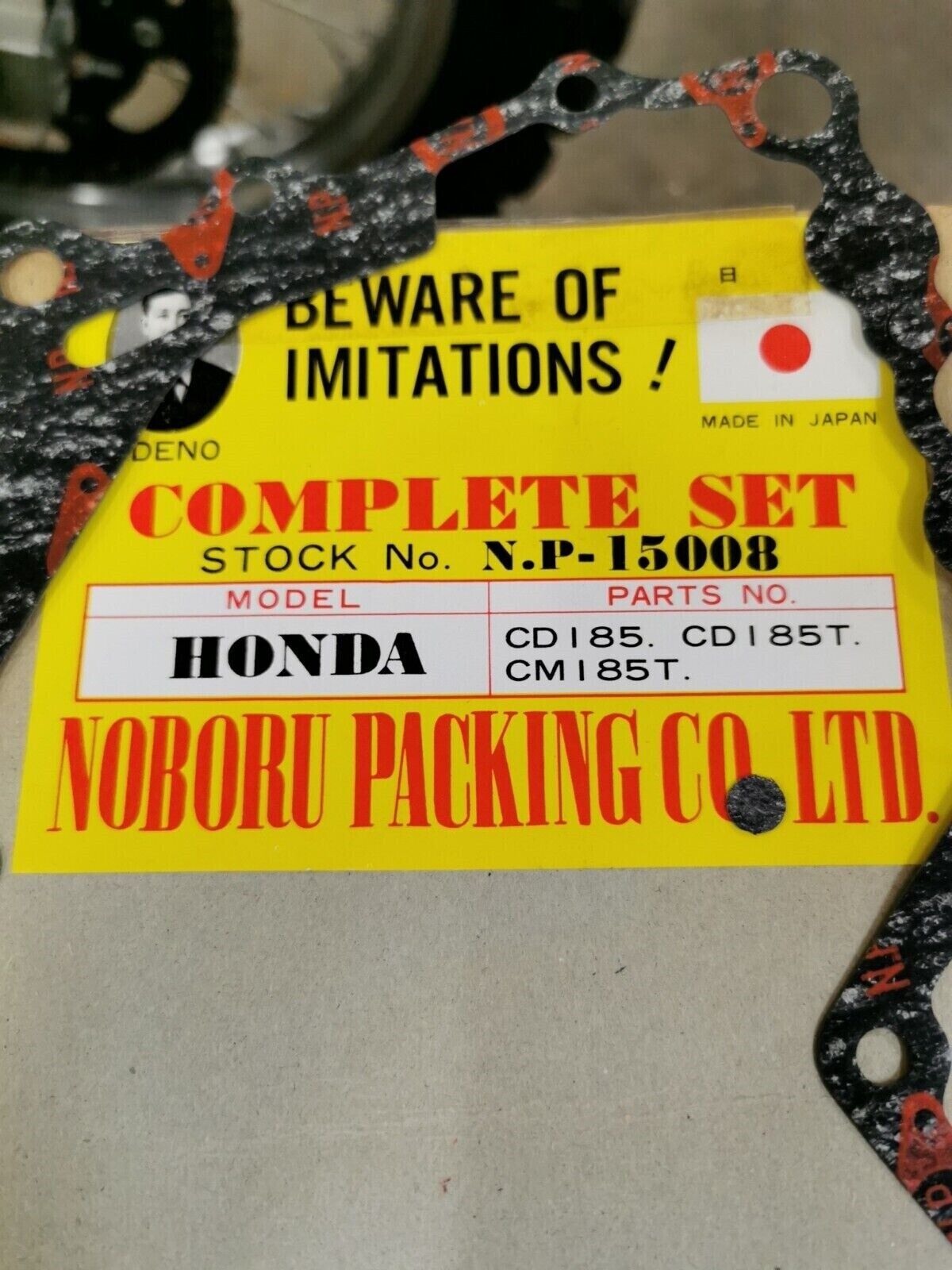 NOS NOBORU NP HONDA CD185 CD185T CM185T INCOMPLETE  GASKET KIT SET NP-15008 J46