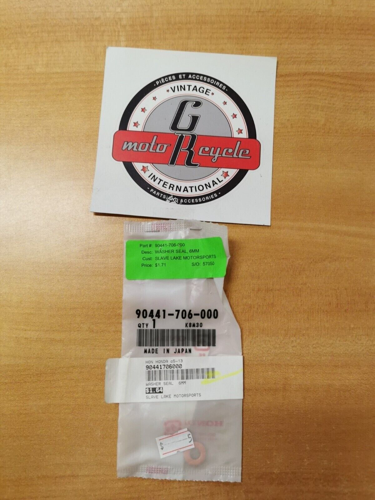 NOS Honda SXS1000 WASHER SEAL, 6MM 90441-706-000 H26