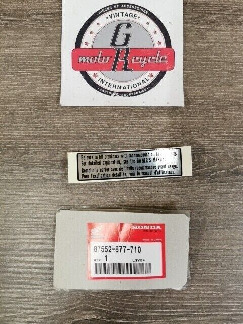NOS HONDA EB3500X PLATE CAUTION 87552-877-710 H72