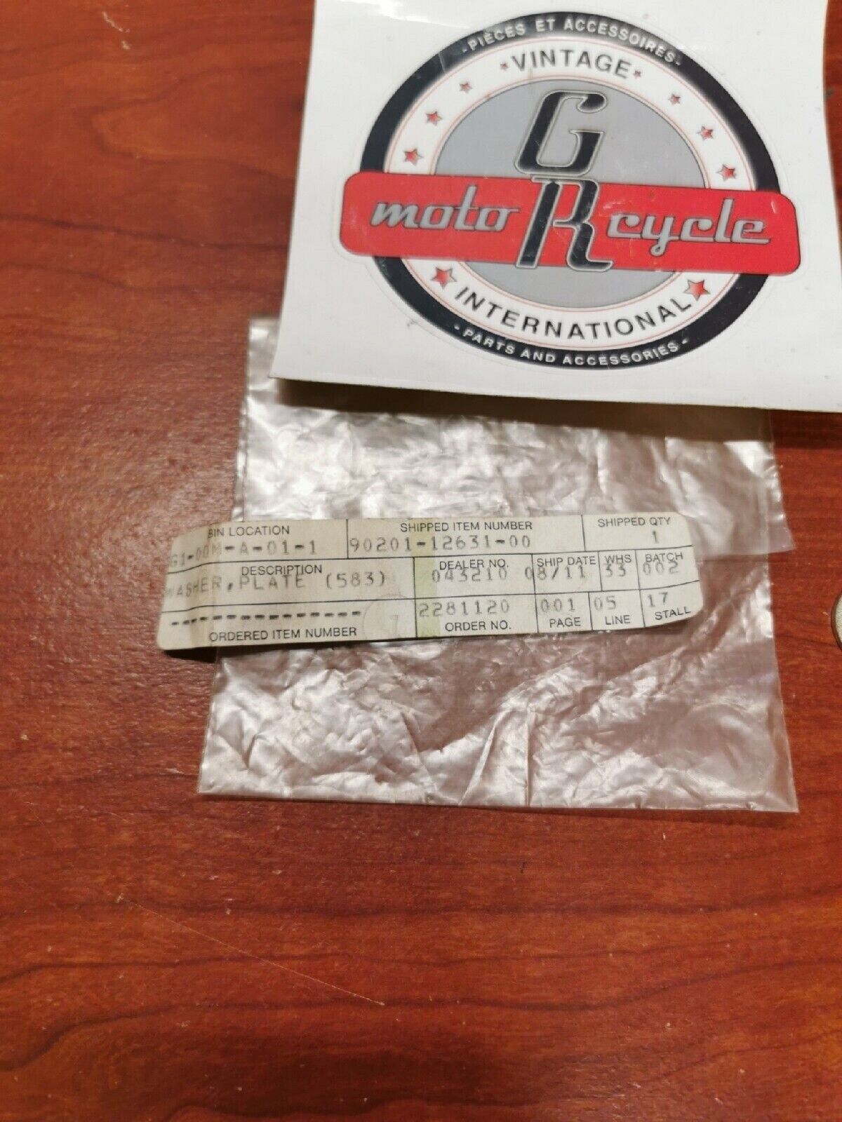 NOS Yamaha XC180 YZ80 PLATE WASHER 90201-12631-00 Y72