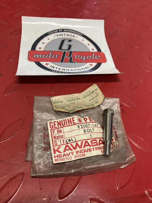 NOS KAWASAKI CLUTCH LEVER HEX BOLT HEAD 92007-047 K17