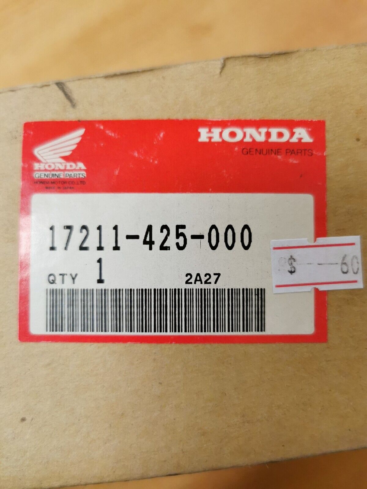 NEW NOS HONDA CB750 CB900 1980 - 1982  AIR FILTER  17211-425-000  H17