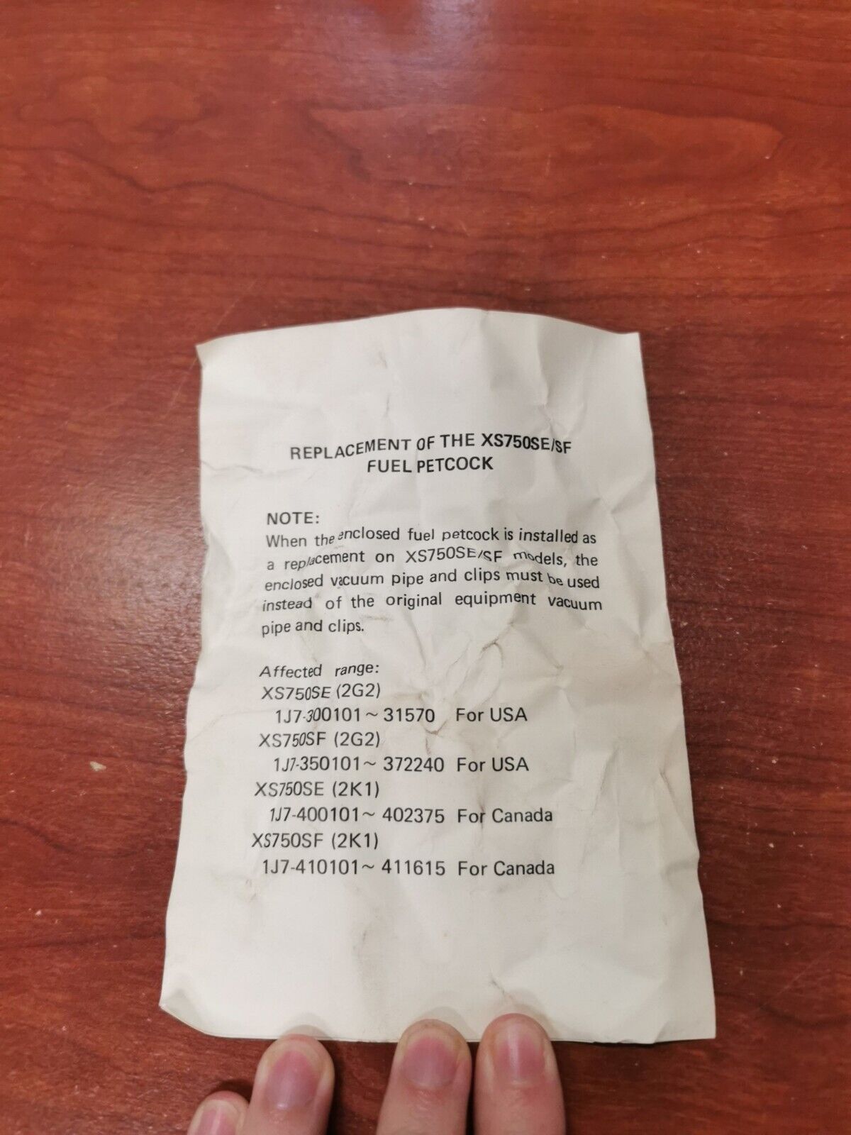 NOS Yamaha XS750 XS850 XS1100 FUEL COCK ASSEMBLY 2 2G2-24510-05-00 Y87