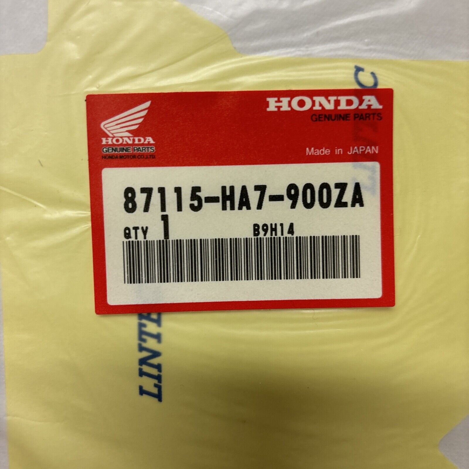 NOS Honda 1992 TRX350 FRONT FENDER R109 MARK 87115-HA7-900ZA H147