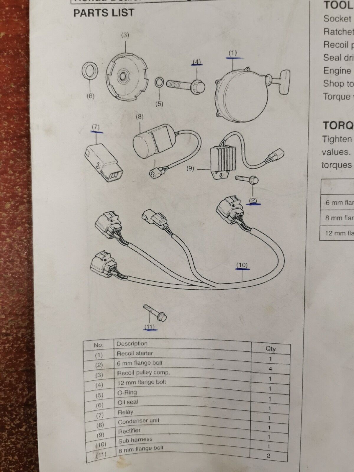 NOS Honda TRX420 RECOIL STARTER KIT INCOMPLETE 08U78-HP7-300 H7