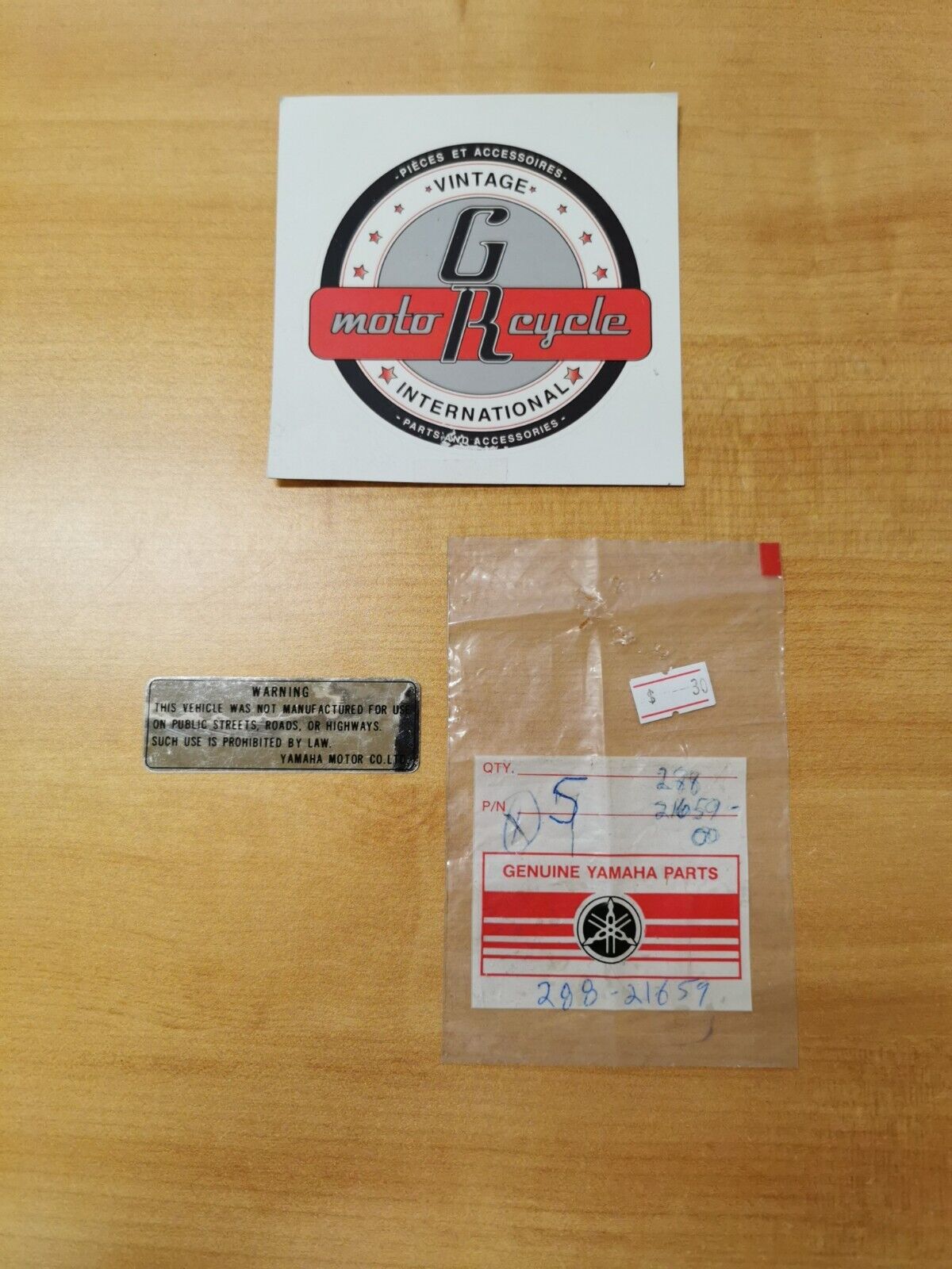 NOS YAMAHA TT225 GTMX GT80 JT2 SS440  ET300 LABEL  SAFETY  288-21659-00-00  Y49