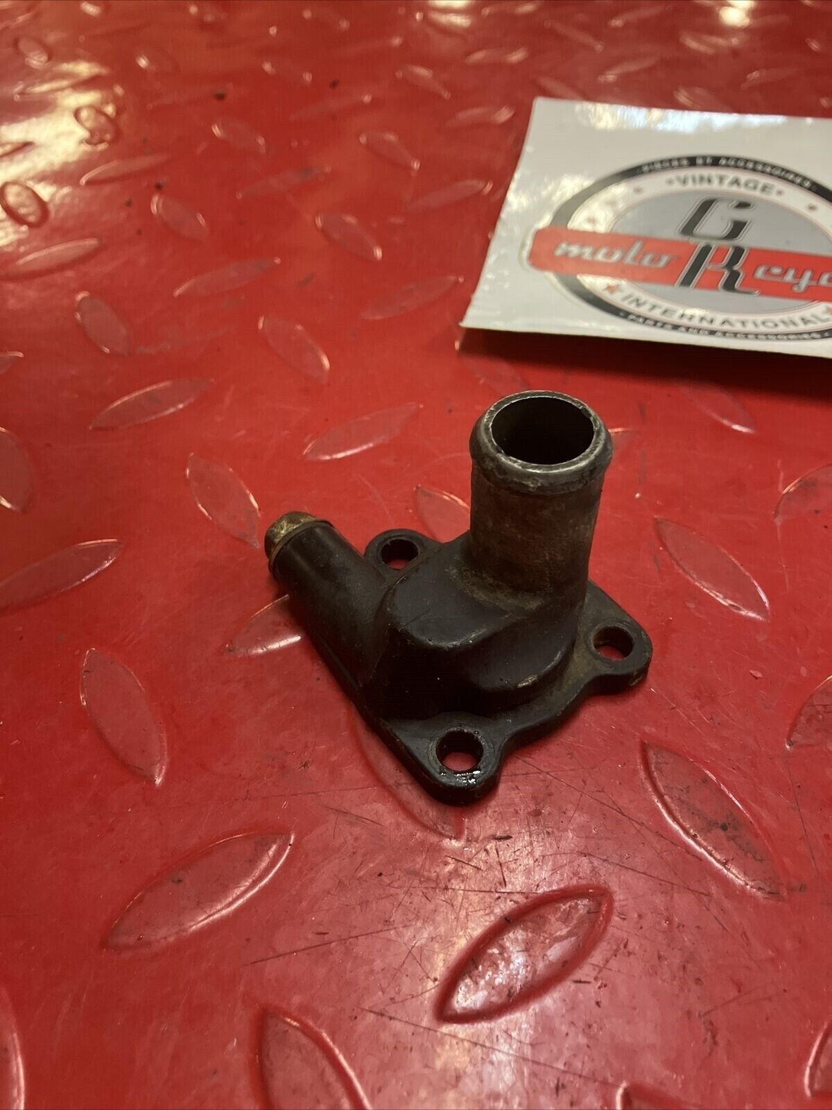 Yamaha DT200 1984 cylinder head thermostat and cover coolant elbow pipe