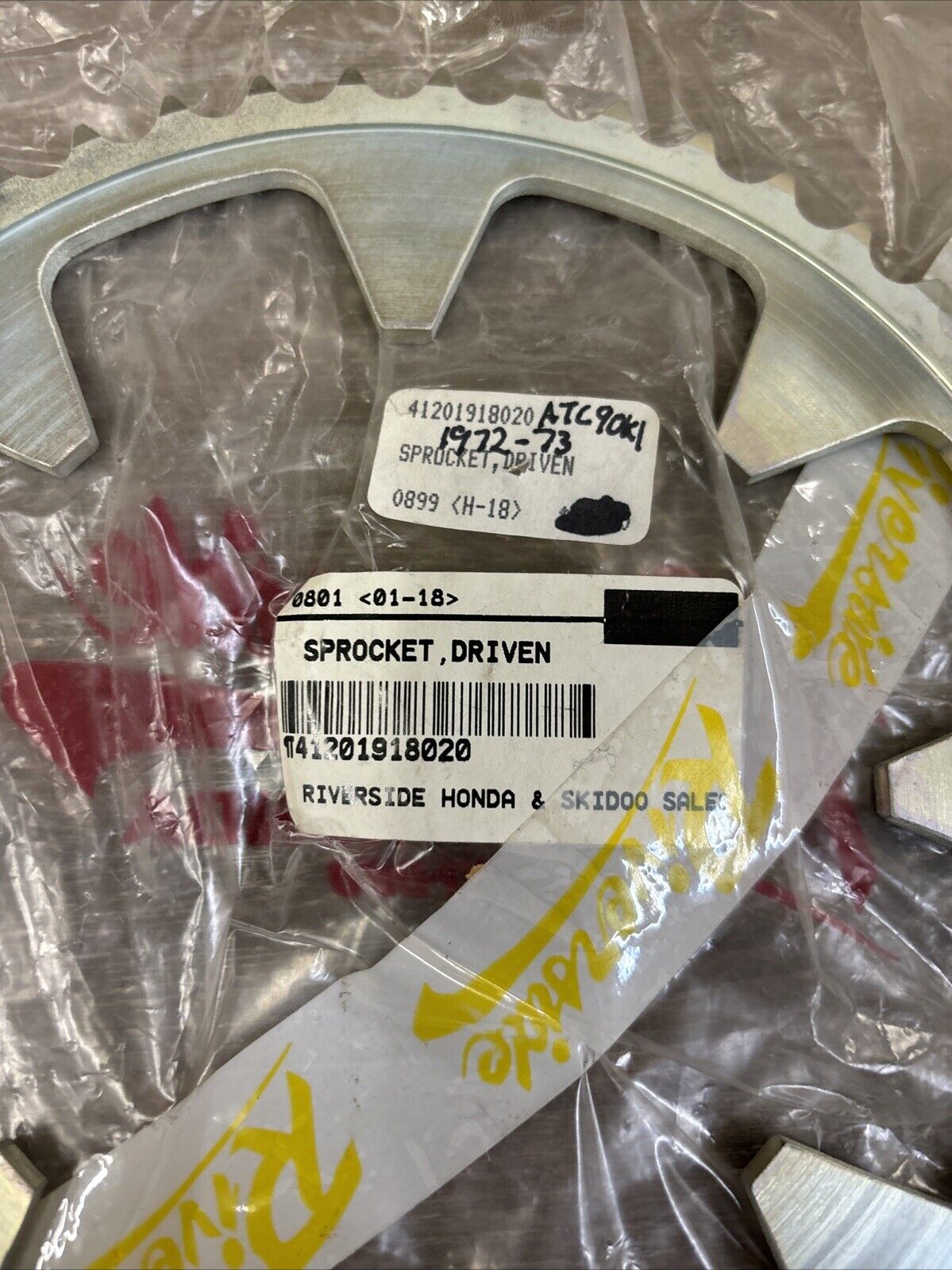 NOS Honda 1970 1972 1973 ATC90 FINAL DRIVEN SPROCKET 49T 41201-918-020 H137