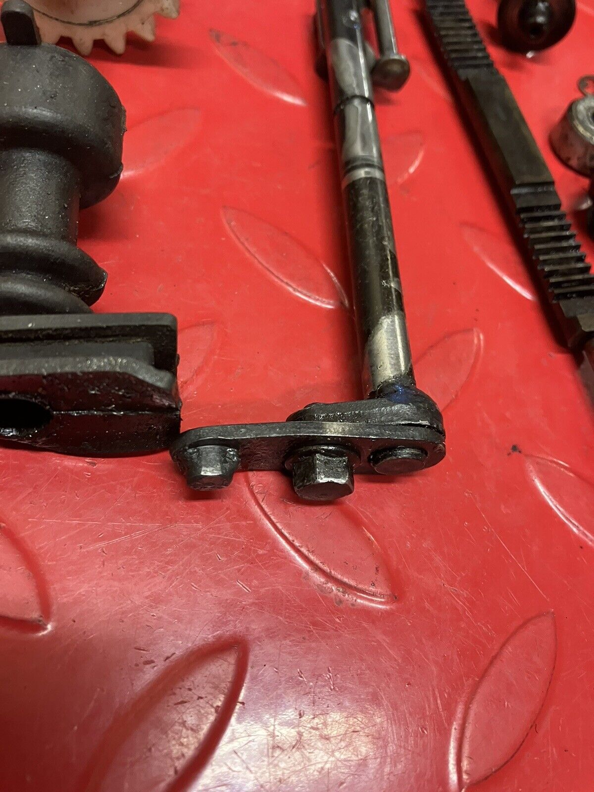 Kawasaki KX125 1986 complete power exhaust valve assembly cover governor shaft