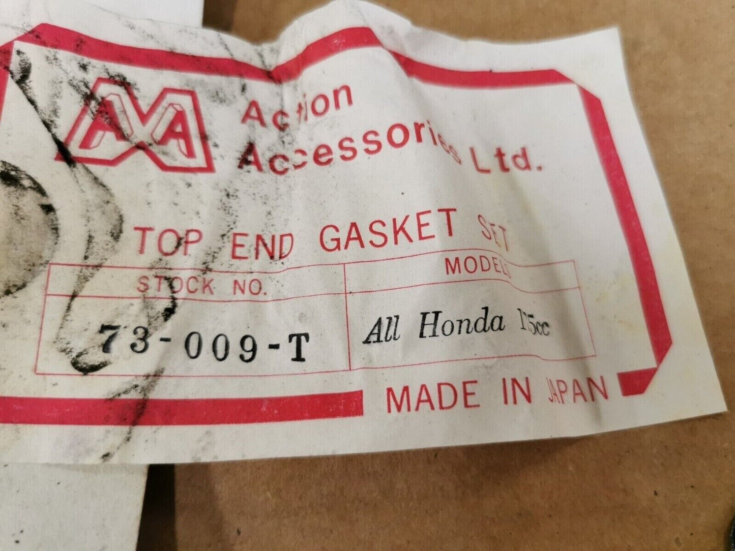 NOS MA  ALL HONDA 175CC TOP END GASKET KIT INCOMPLETE SET 73-009-T J49