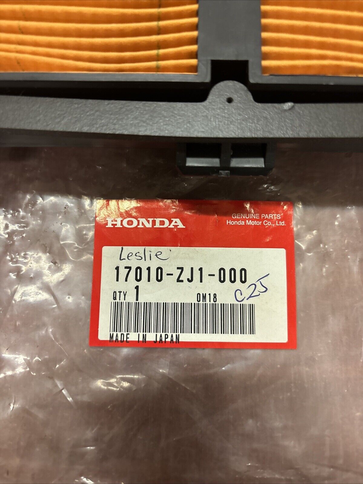 NOS Honda GX610 GX620 GXV610 GXV620 AIR FILTER 17010-ZJ1-000 H174