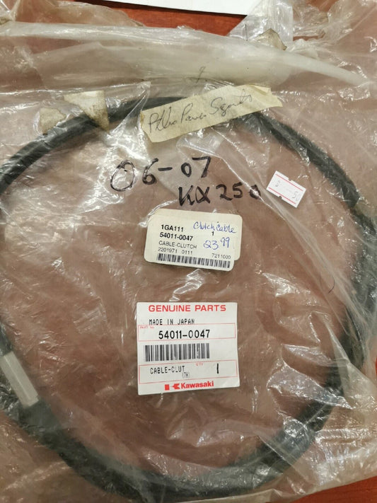 NOS Kawasaki 2006 2007 KX250 CLUTCH CABLE 54011-0047 K22