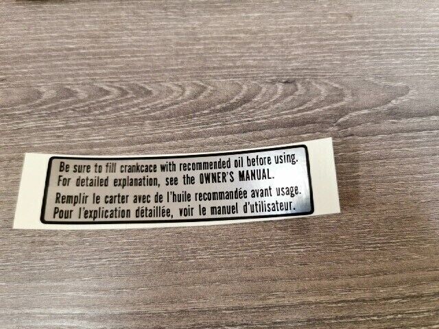 NOS HONDA EB3500X PLATE CAUTION 87552-877-710 H72