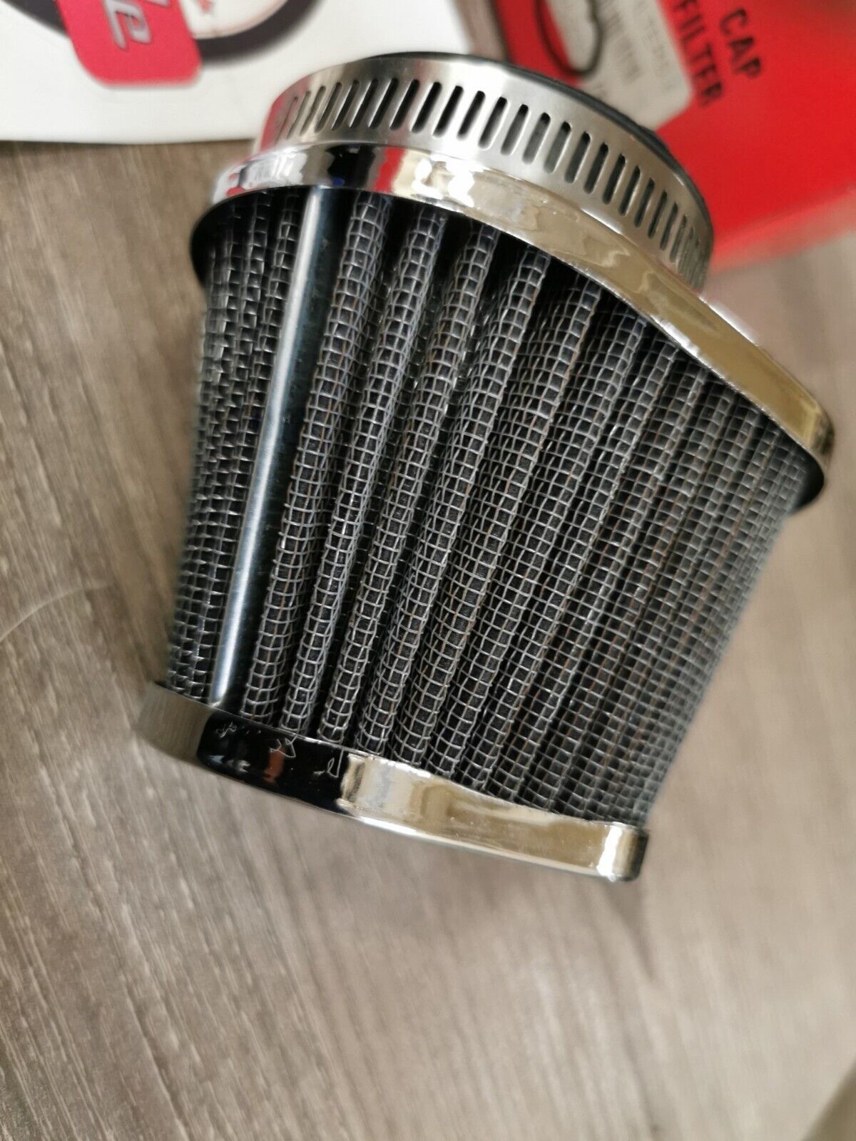 NOS Chrome Cap Air Filter  52MM 15-0036 J26