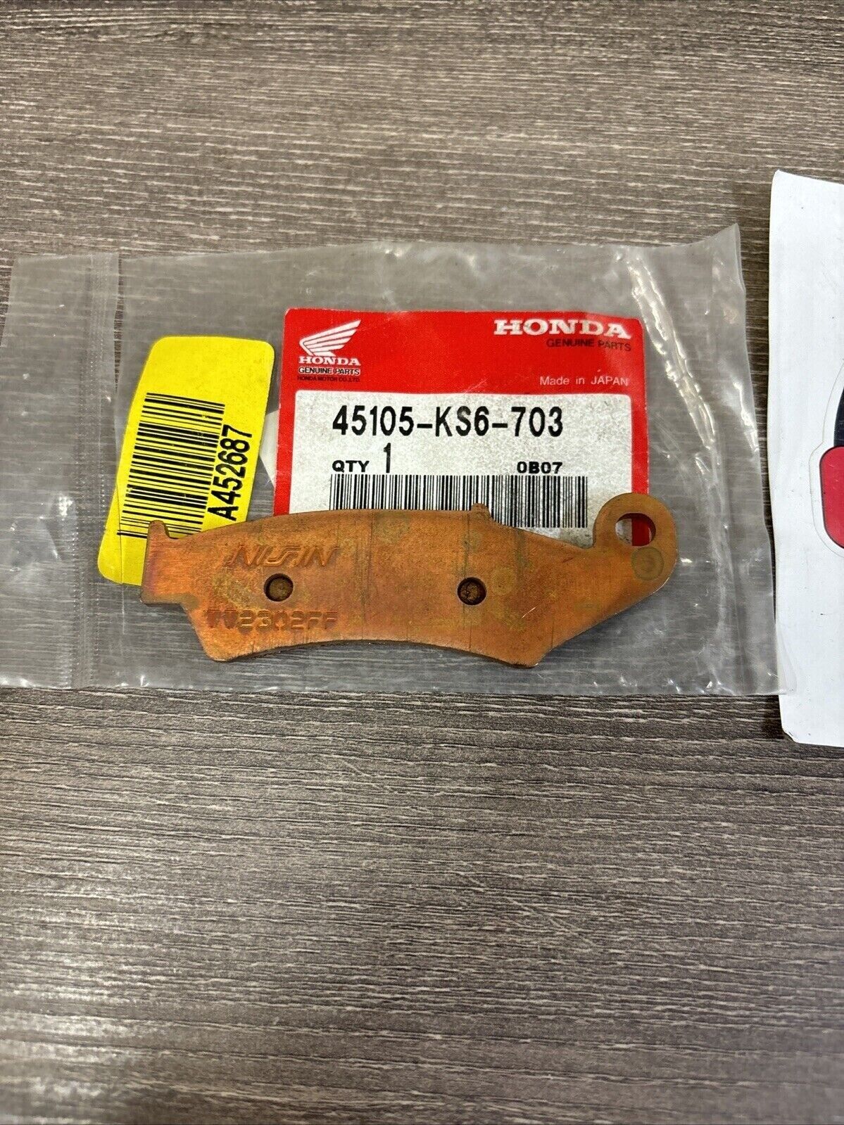 NOS Honda CR125R CR250R XR250R XR600R PAD A 45105-KS6-703 H122