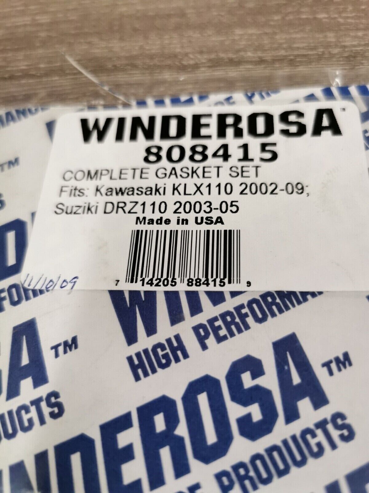 NOS WINDEROSA KAWASAKI KLX110 DRZ110 INCOMPLETE Gasket Kit7 808415 J28