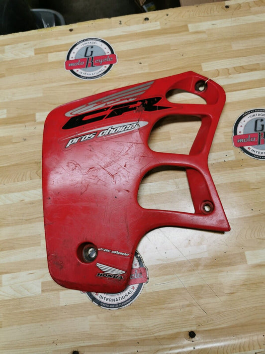 Honda CR250R 1989 left side cover panel radiator shroud plastic fairing 2