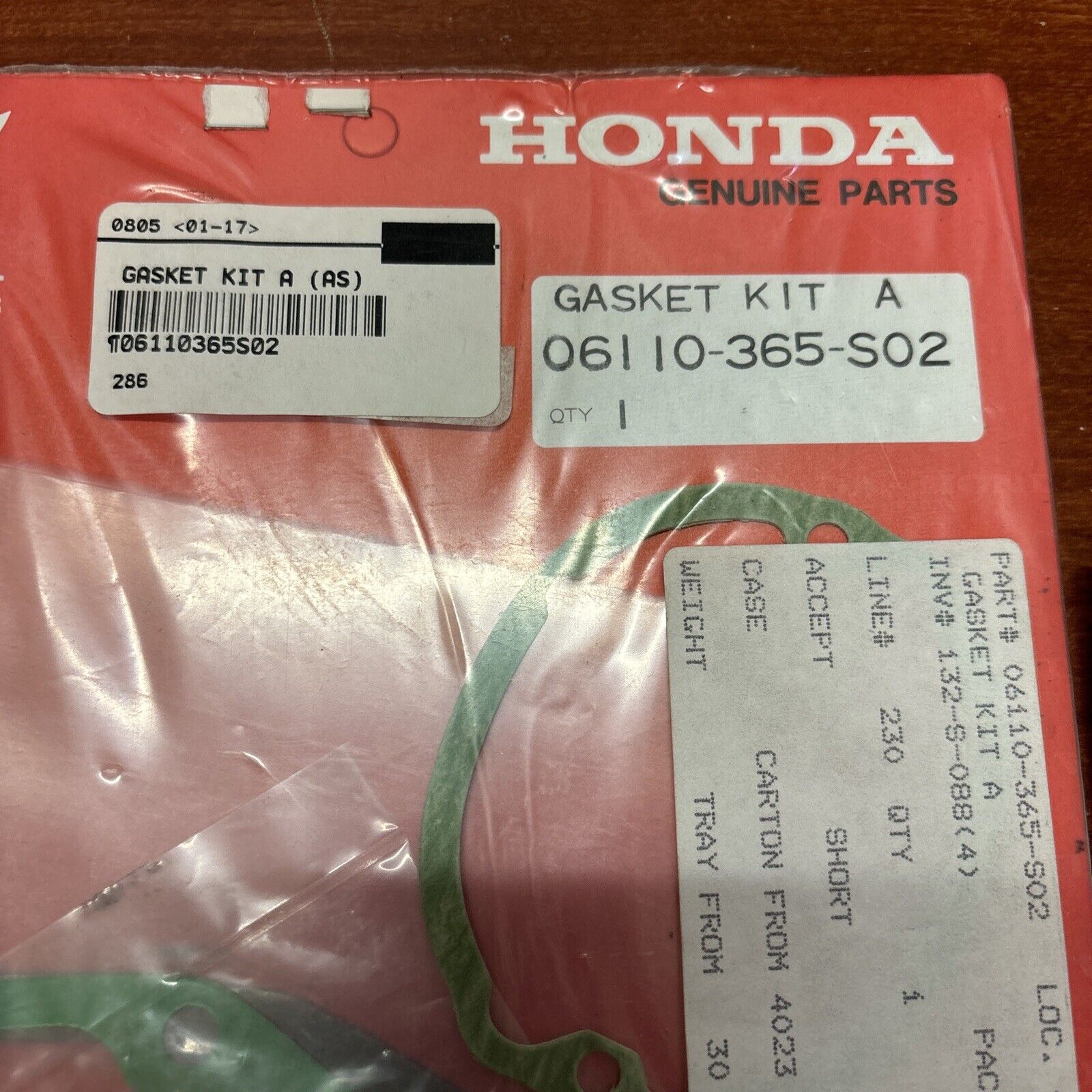 NOS Honda CB125S XL125 TOP END GASKET KIT SET A 06110-365-S02 SUB H147