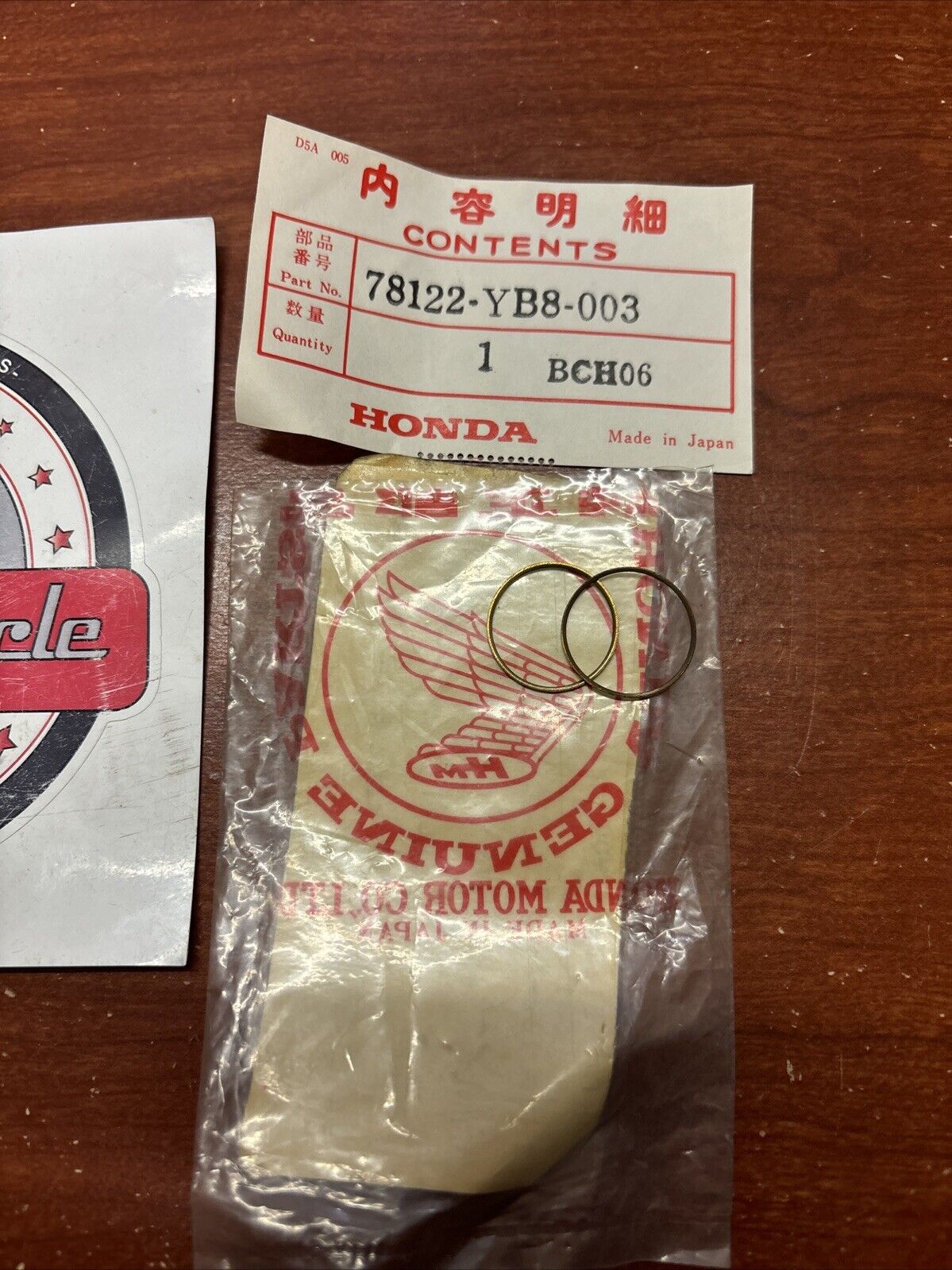NOS Honda WT20X K1 K2 ADJUSTER SHIM QTY.2 78122-YB8-003 H162